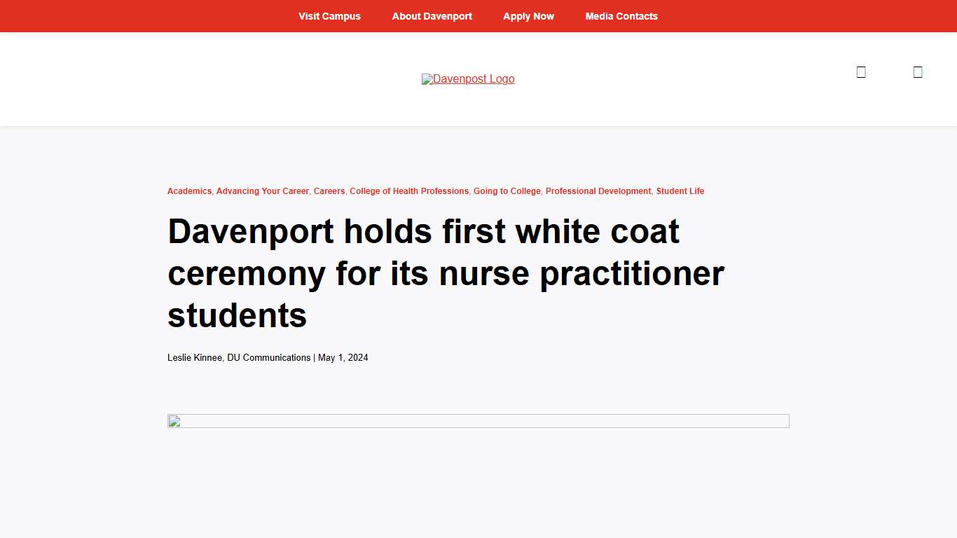 Davenport holds first white coat ceremony for its nurse practitioner students - Davenpost